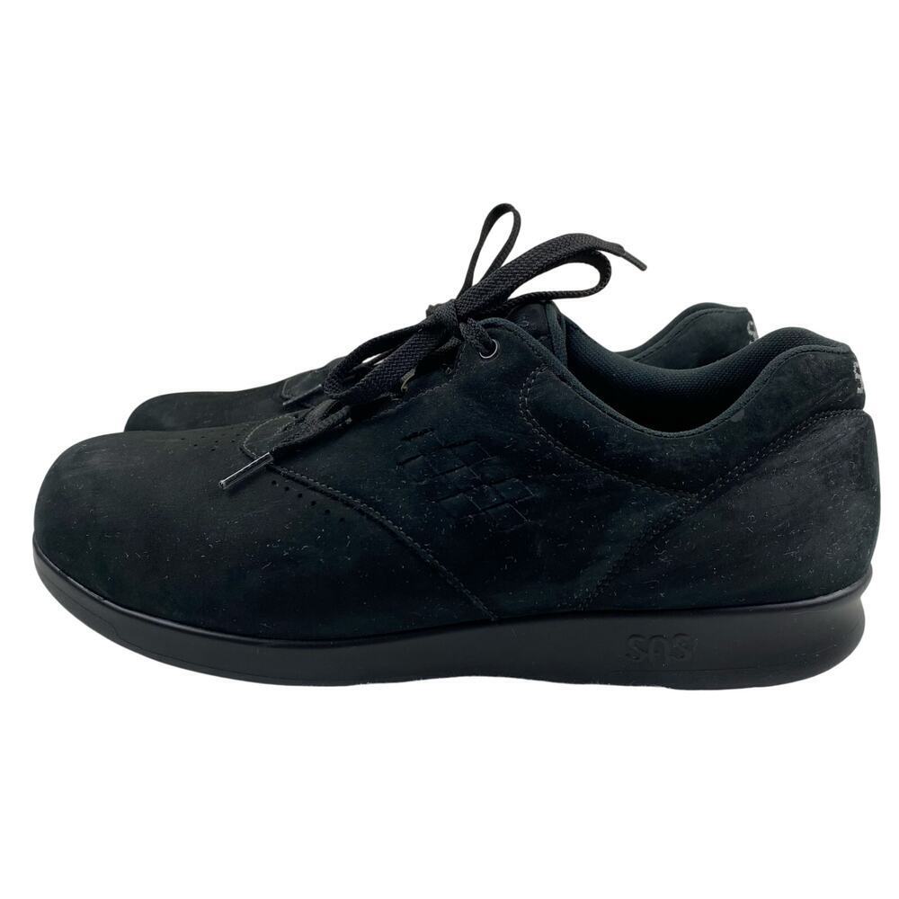 SAS Free Time Black Leather Comfort‎ Walking Shoes Wide Orthopedic Sneakers W 11
